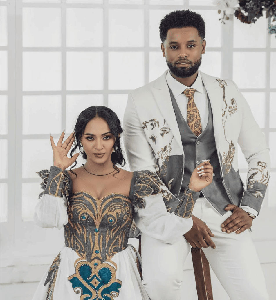Darker Design Wedding Habesha Couples Outfit