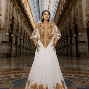 Golden Corset Traditional Ethiopian Dress